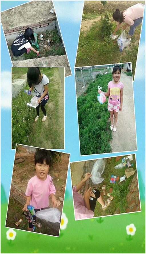 学生在家捡拾白色垃圾.jpg